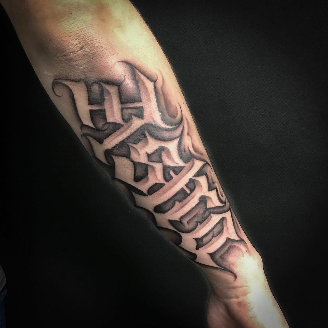 Inksearch tattoo Antonio Lettering